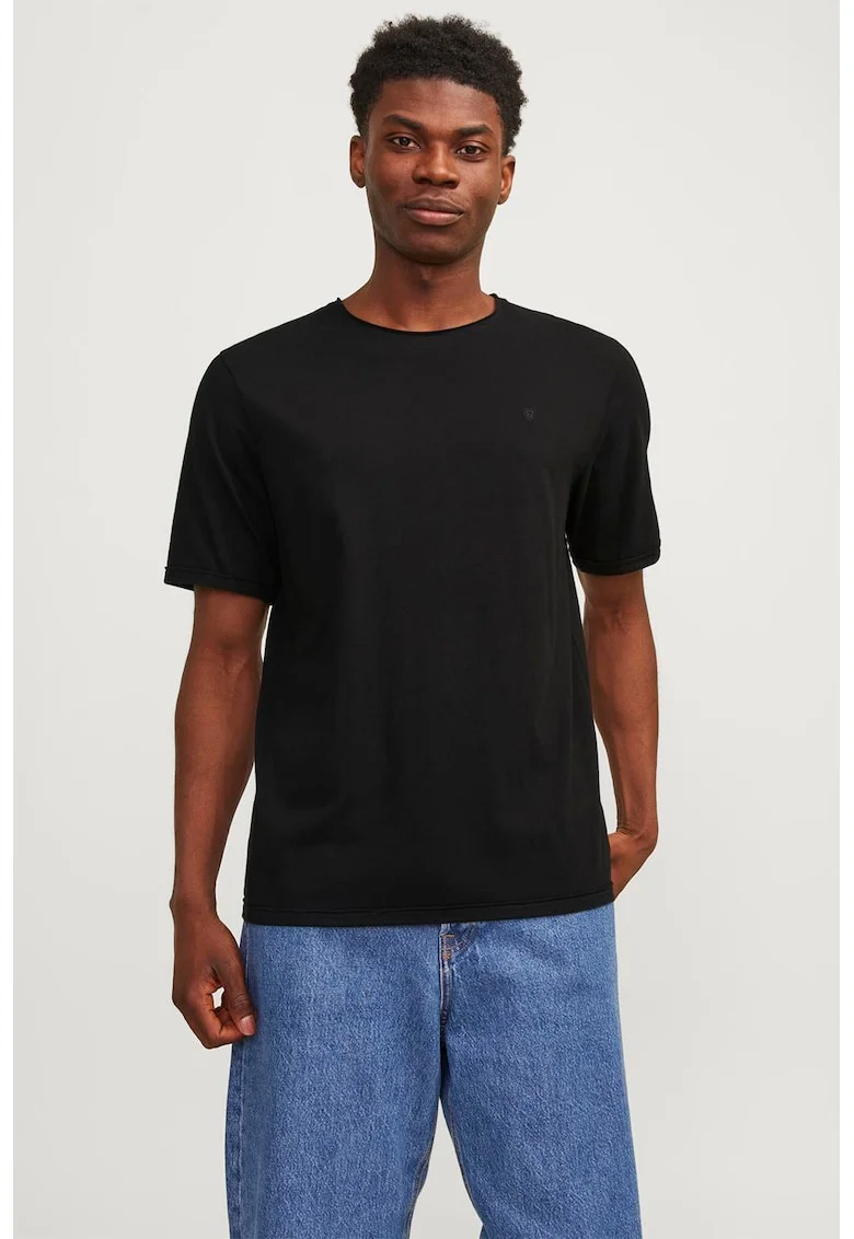 Tricou din bumbac cu model uni Rydes, Negru