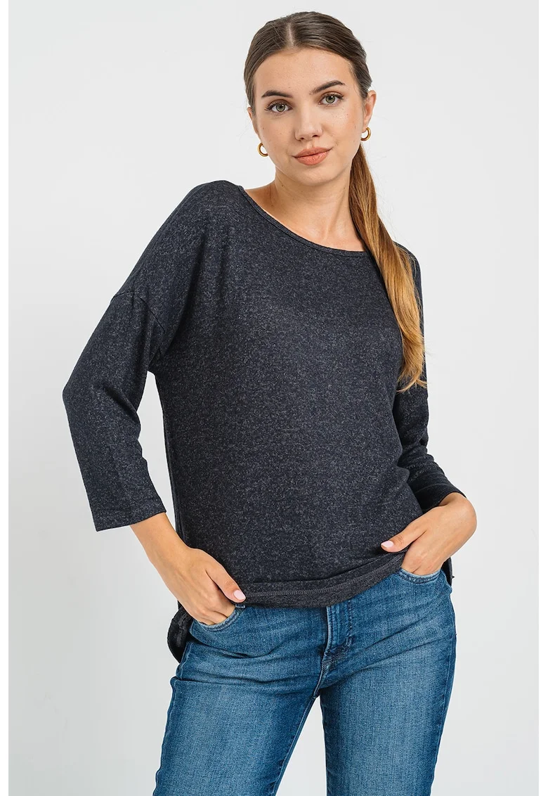 Bluza cu decolteu rotund, Gri antracit