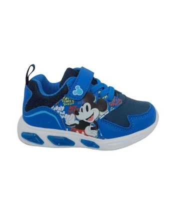 Pantofi sport cu imprimeu cu desene si velcro, Albastru inchis