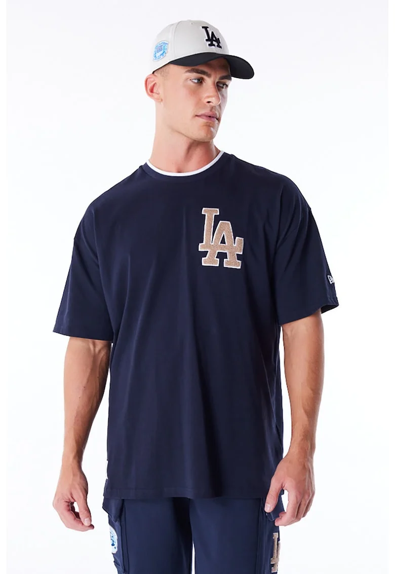 Tricou cu imprimeu Dodgers, Bej/Bleumarin