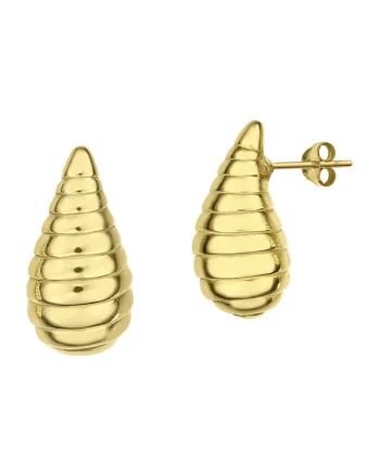 Cercei in forma de croissant placati cu aur de 14K, Auriu