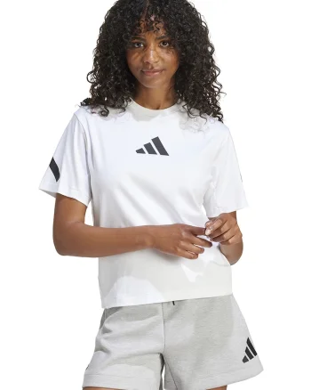 Tricou de bumbac cu imprimeu logo Z.N.E., Alb