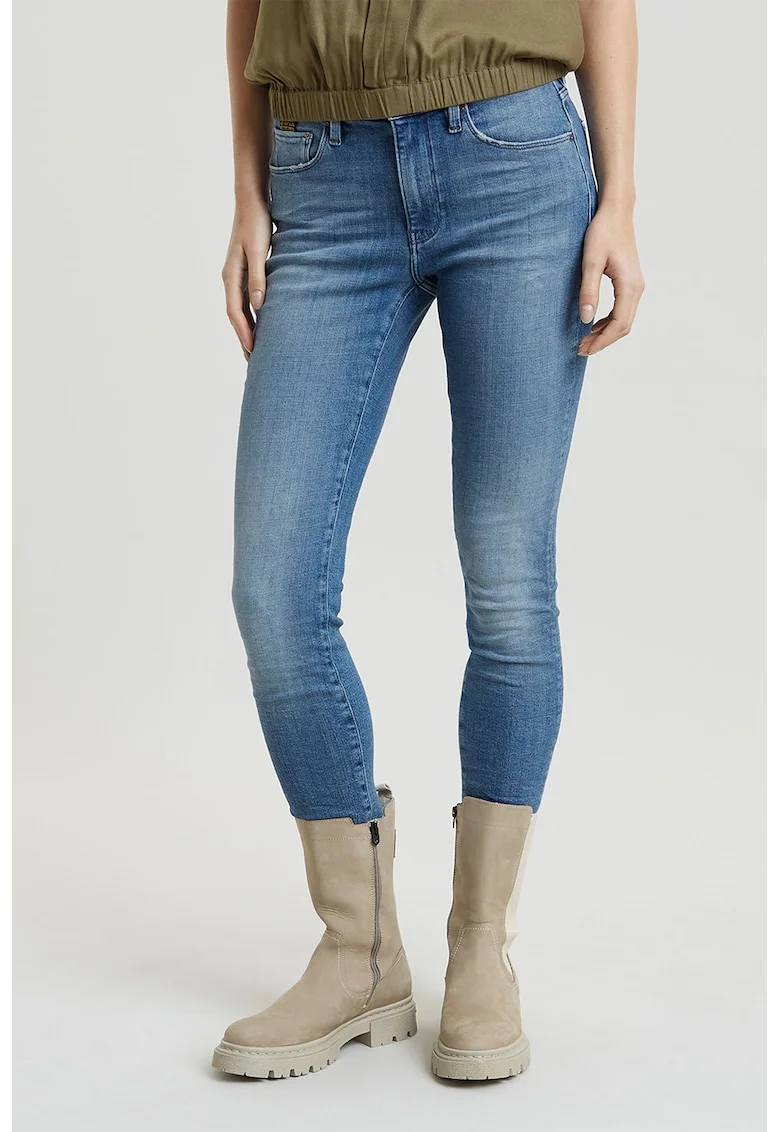 Blugi skinny cu design 5 buzunare 3301, Albastru pastel