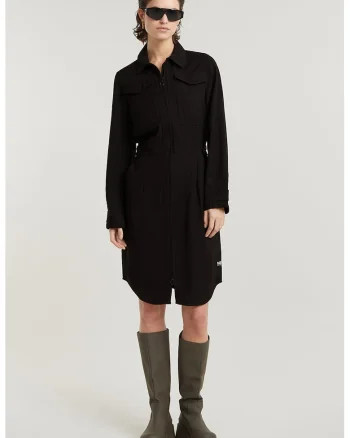 Rochie-camasa cu fermoar, Negru