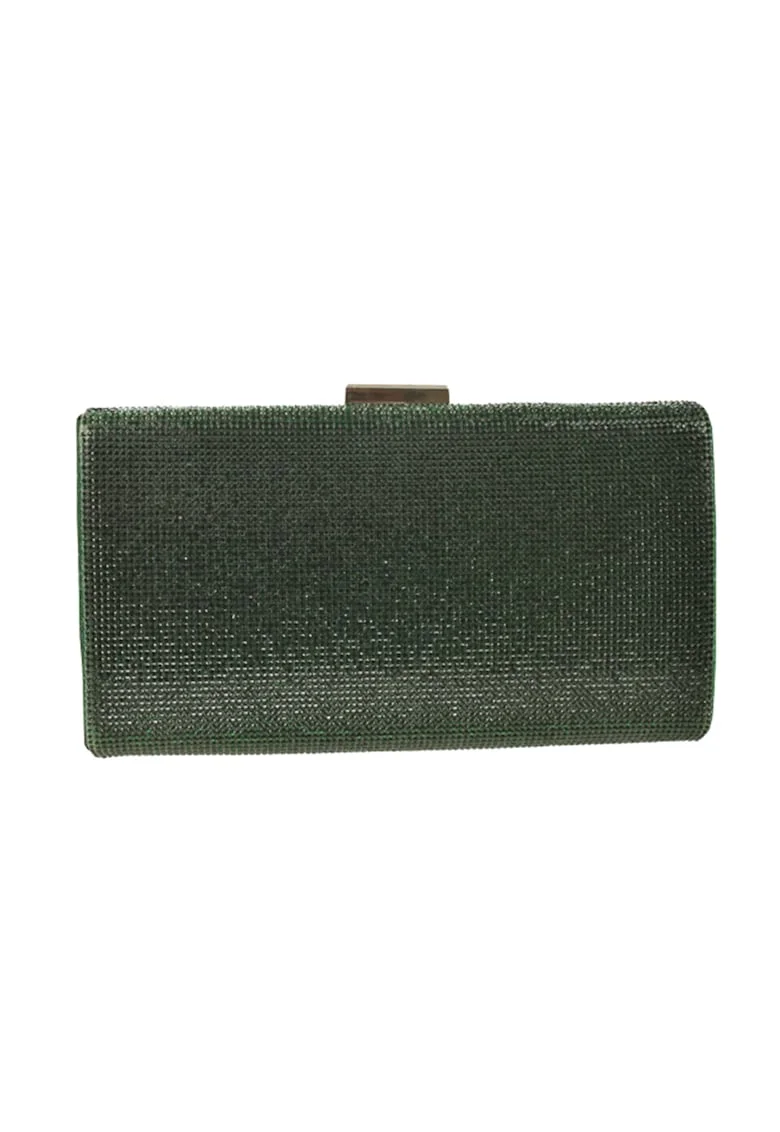 Geanta plic cu strasuri, Verde aquamarin