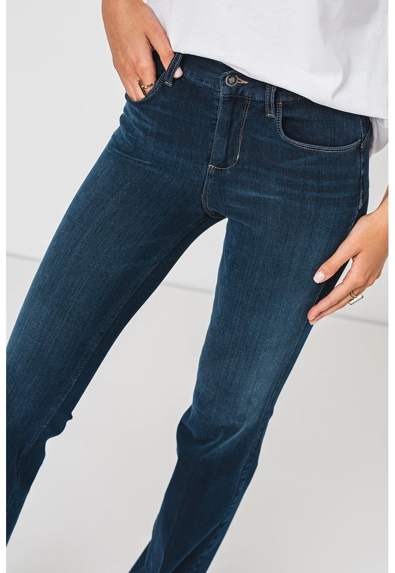 Blugi bootcut cu talie inalta, Albastru inchis