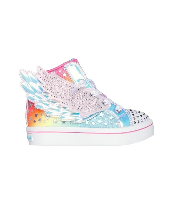 Pantofi sport medii cu strasuri Twinkle Toes, Roz/Albastru deschis