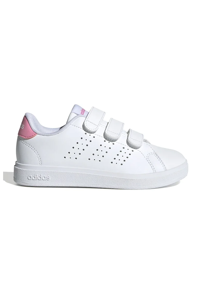 Pantofi sport de piele ecologica cu velcro Advantage Base 2.0, Alb