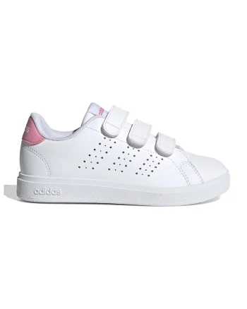Pantofi sport de piele ecologica cu velcro Advantage Base 2.0, Alb