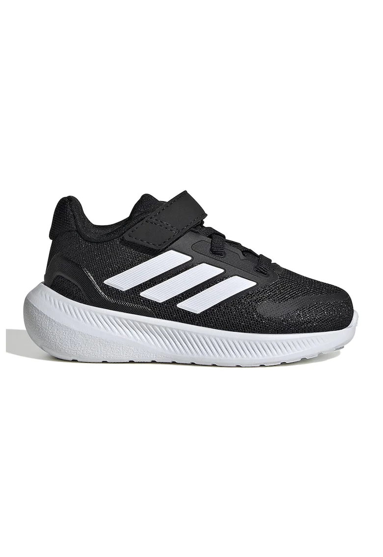 Pantofi sport Run Falcon 5 din material textil cu velcro, Negru/Alb optic