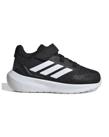 Pantofi sport Run Falcon 5 din material textil cu velcro, Negru/Alb optic
