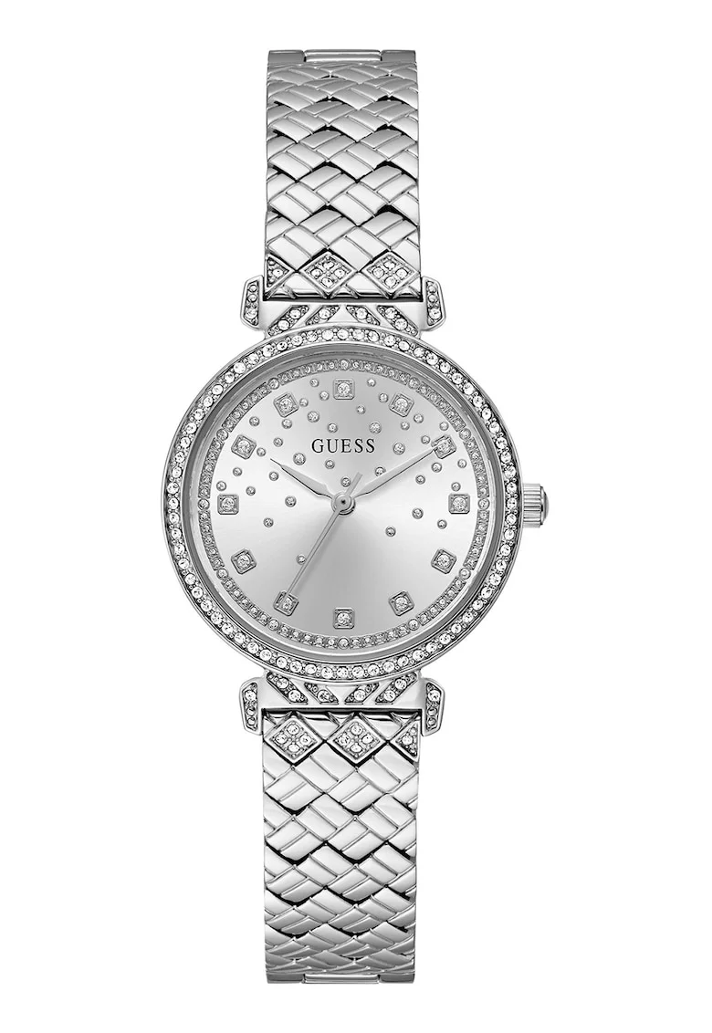 Ceas quartz cu cristale, Argintiu