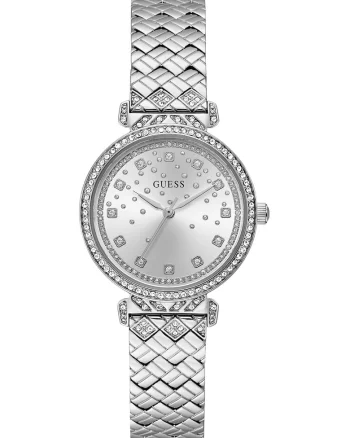 Ceas quartz cu cristale, Argintiu
