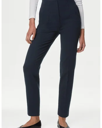 Pantaloni conici cu pliuri, Bleumarin