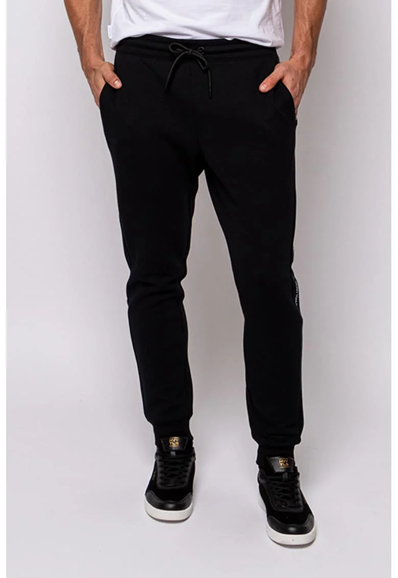 Pantaloni de trening cu snur in talie Zaro, Negru