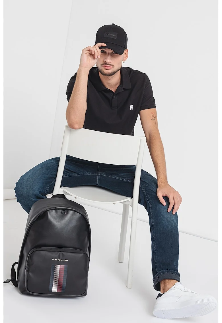 Tricou polo din bumbac organic, Negru