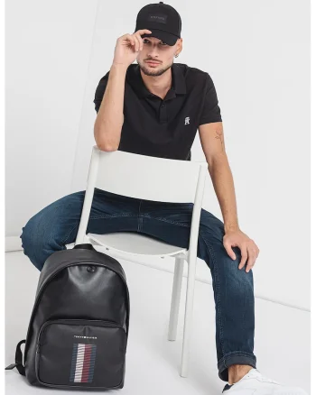 Tricou polo din bumbac organic, Negru