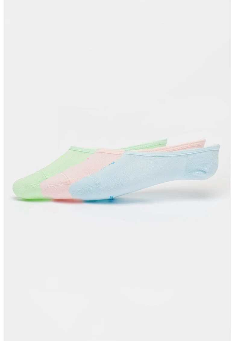 Set de sosete unisex foarte scurte - 3 perechi, Verde deschis/Roz