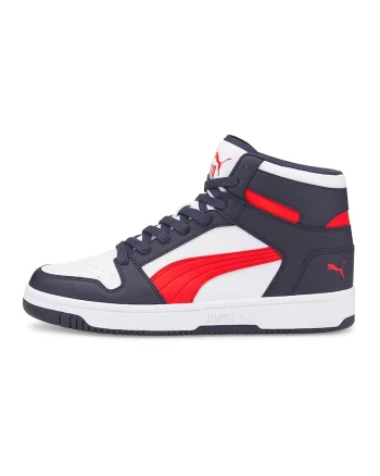 Pantofi sport high-top de piele ecologica Rebound LayUp, Rosu/Alb optic/Bleumarin
