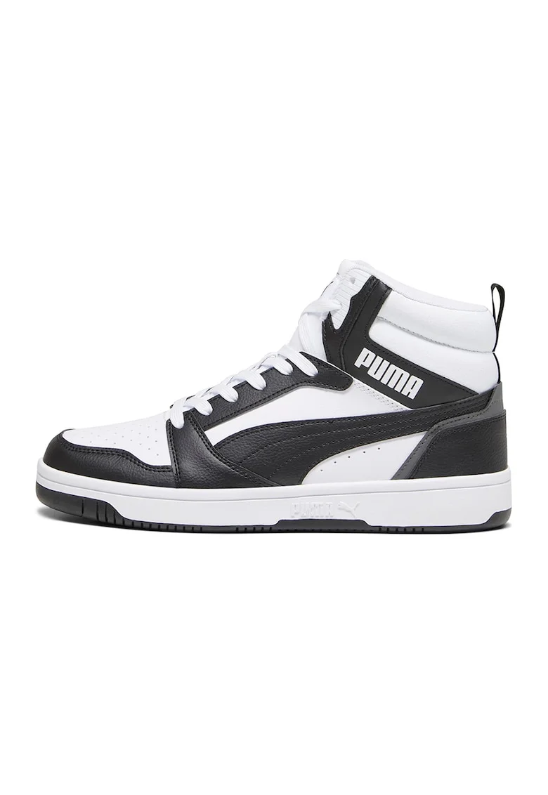 Pantofi sport mid-high din piele ecologica Rebound, Negru/Gri/Alb optic
