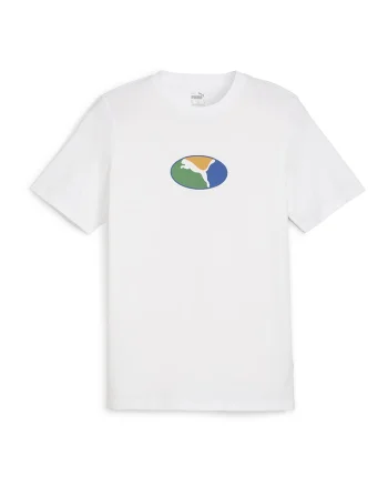 Tricou cu decolteu la baza gatului si imprimeu monograma, Alb murdar