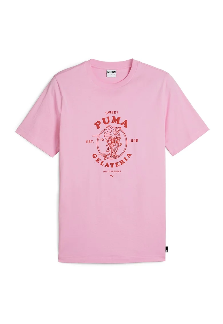 Tricou regular fit din bumbac cu imprimeu, Roz pastel
