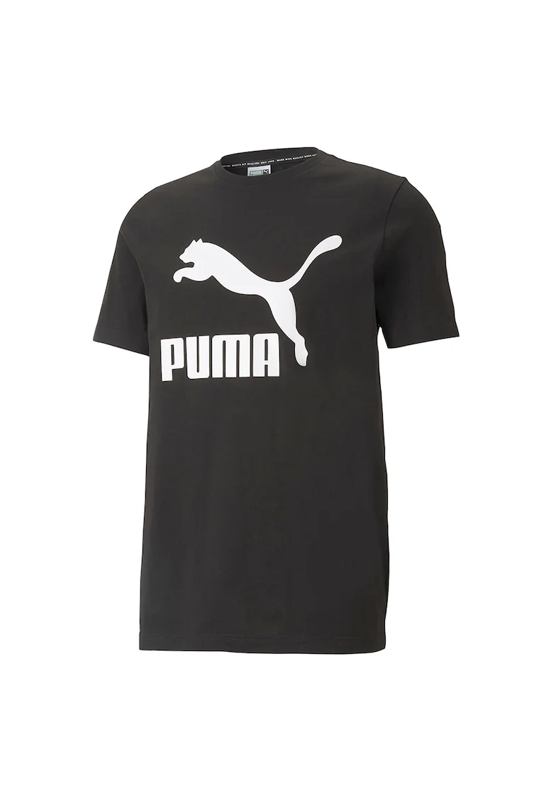Tricou cu decolteu la baza gatului si logo Classics, Alb/Negru