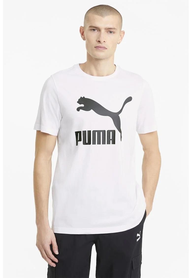 Tricou regular fit cu imprimeu logo Classics, Alb/Gri inchis