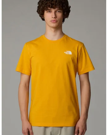 Tricou cu decolteu la baza gatului si imprimeu logo pe partea din spate, Galben sofran