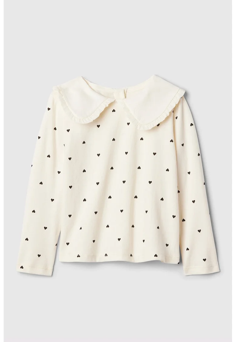 Bluza cu guler Peter Pan, Alb murdar