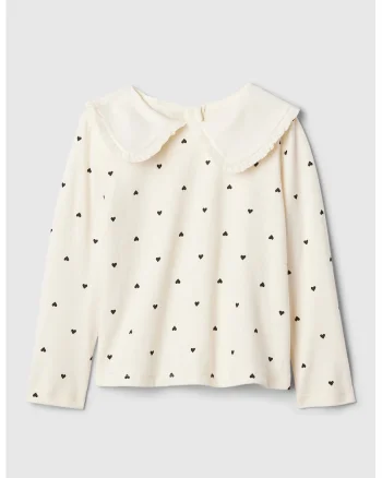 Bluza cu guler Peter Pan, Alb murdar