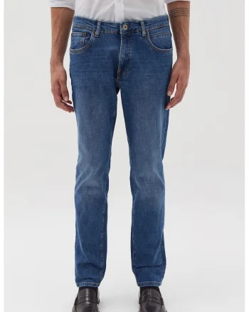 Blugi regular fit de bumbac, Albastru