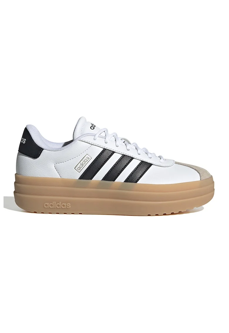Pantofi sport cu garnitura din piele intoarsa VL Court Bold, Negru/Alb optic/Grej