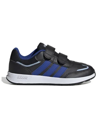 Pantofi sport Tensaur Switch de piele ecologica cu velcro, Negru/Albastru royal