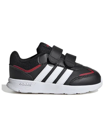 Pantofi sport de piele ecologica cu velcro Tensaur, Rosu/Alb/Negru
