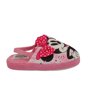 Papuci slingnack cu model Minnie Mouse, Negru/Roz