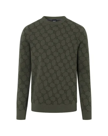Bluza de trening tricotata fin cu imprimeu logo, Verde