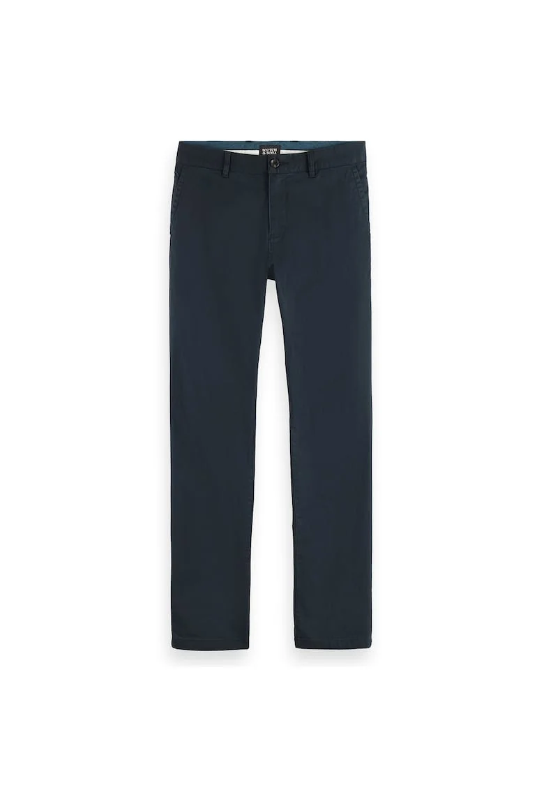 Pantaloni chino cu talie medie, Albastru inchis