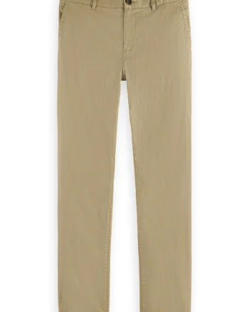 Pantaloni chino cu talie medie, Bej