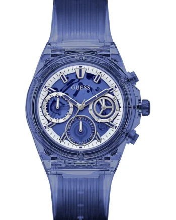 Ceas quartz cu o curea din cauciuc, Albastru royal