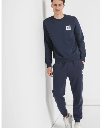 Bluza de trening cu logo, Alb/Bleumarin