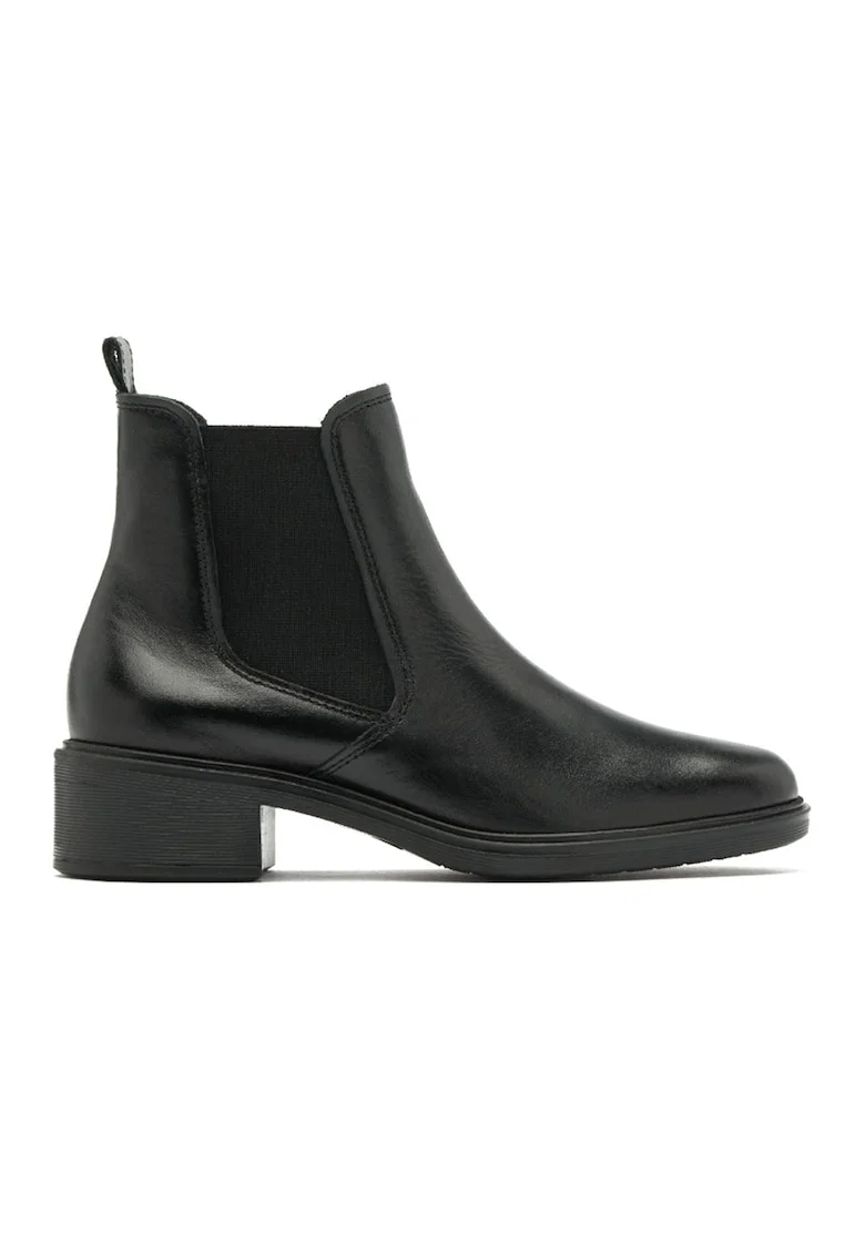 Ghete Chelsea de piele, Negru