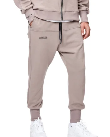 Pantaloni de trening din bumbac cu snur in talie, Bej