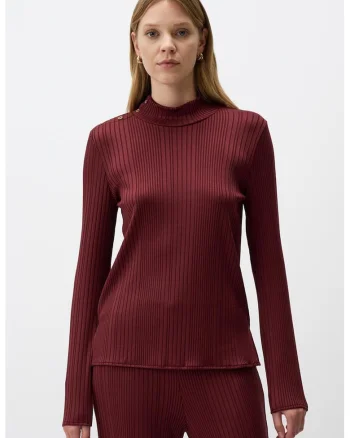 Bluza cu aspect striat, Visiniu