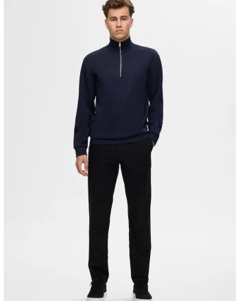 Bluza de trening cu fenta cu fermoar, Albastru indigo