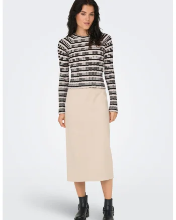 Pulover cu model in dungi si maneci raglan, Negru stins/Alb murdar