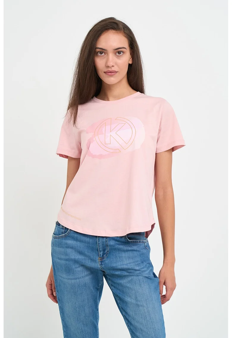 Tricou cu logo, Roz deschis