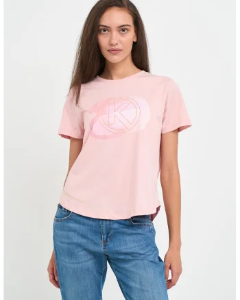 Tricou cu logo, Roz deschis