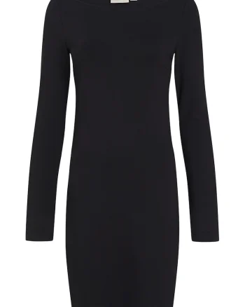 Rochie cambrata cu decolteu barcuta, Negru