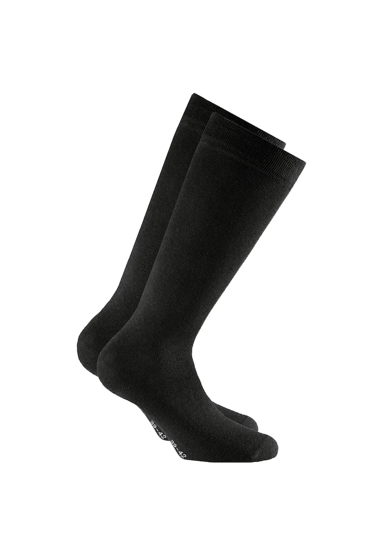 Set de sosete unisex lungi pana la genunchi - 2 perechi, Negru